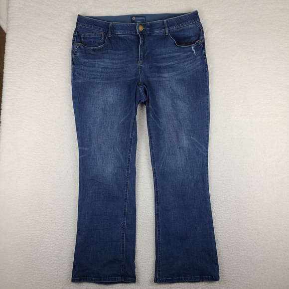 Democracy Denim - Democracy Jeans Womens 18W Blue Ab Solution Boot Cut Dark Wash Denim